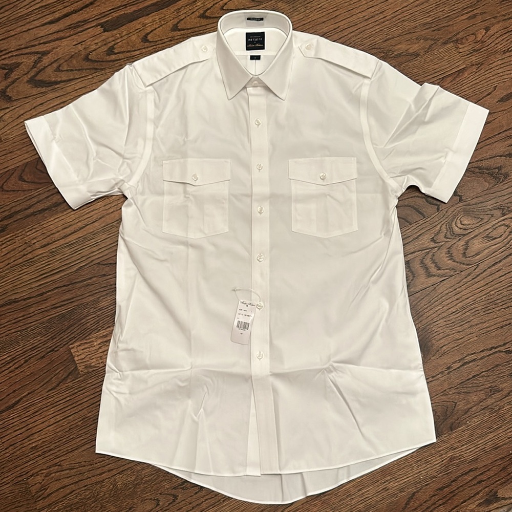 BROOKS BROTHERS NWT size 16 short sleeve crisp white shirt